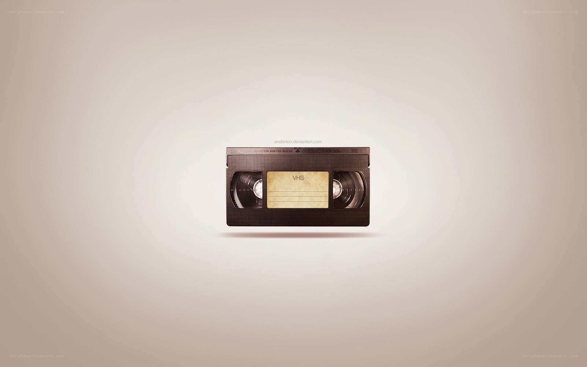 VHS tape on neutral background