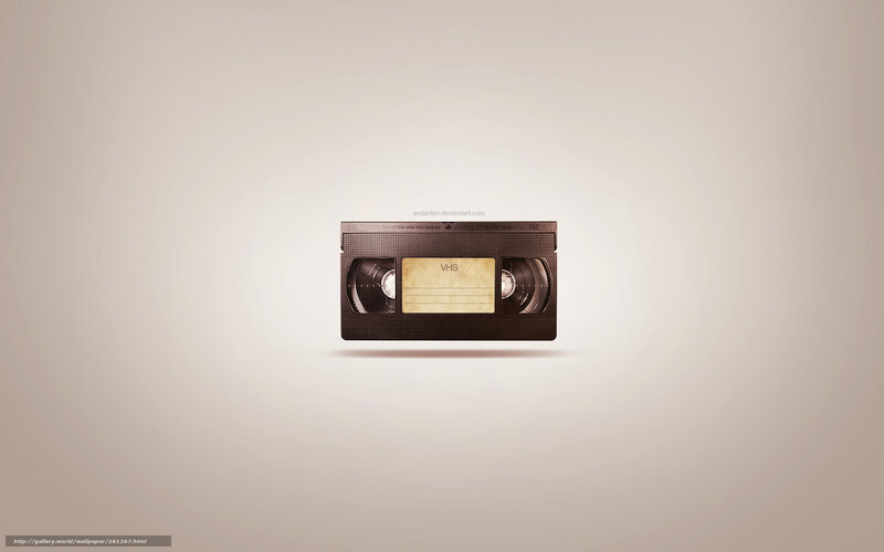 VHS tape on neutral background