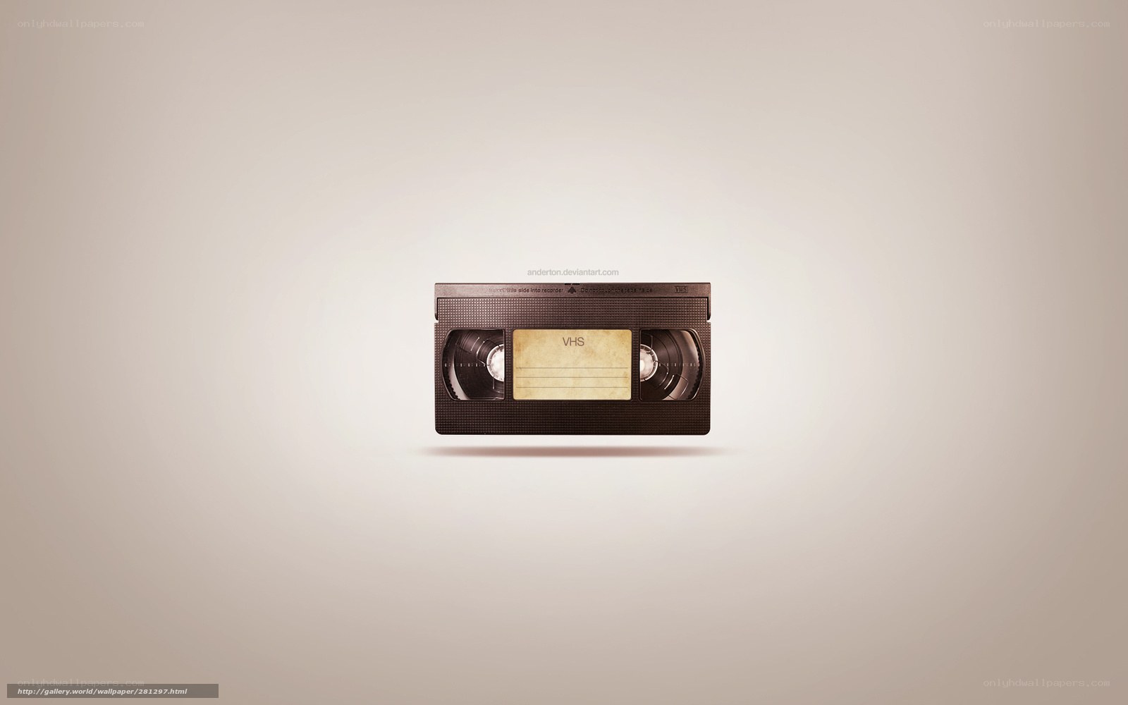 VHS tape on neutral background