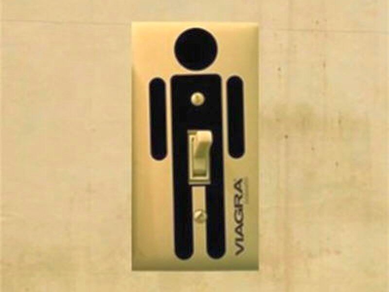 Viagra-themed light switch cover