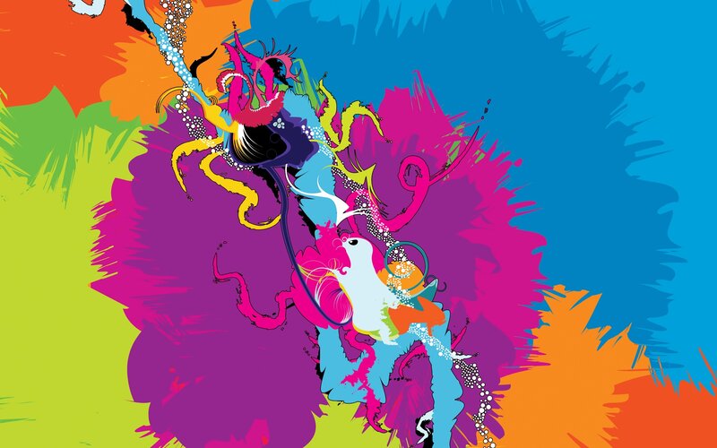 vibrant abstract art splatter