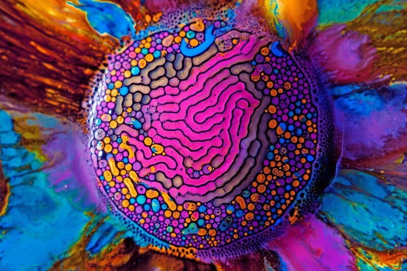 vibrant abstract cellular pattern