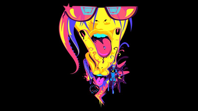 vibrant abstract character art