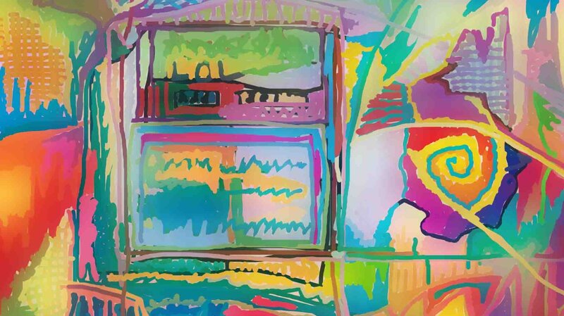 vibrant abstract cityscape