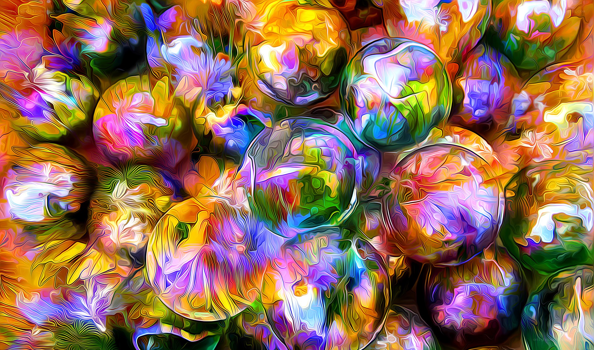 vibrant abstract color spheres