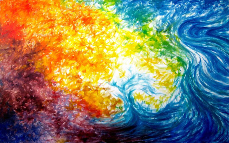vibrant abstract color swirl
