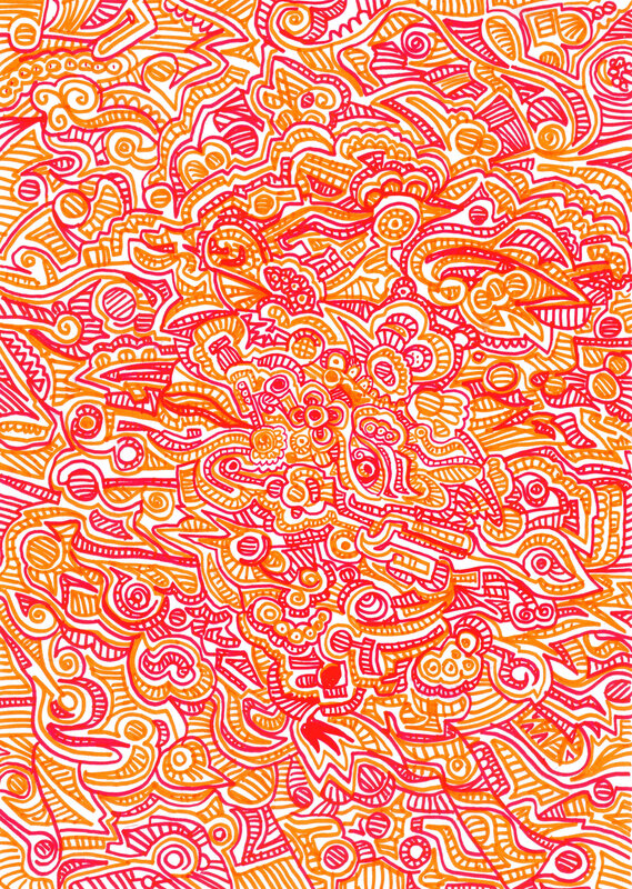 vibrant abstract doodle art