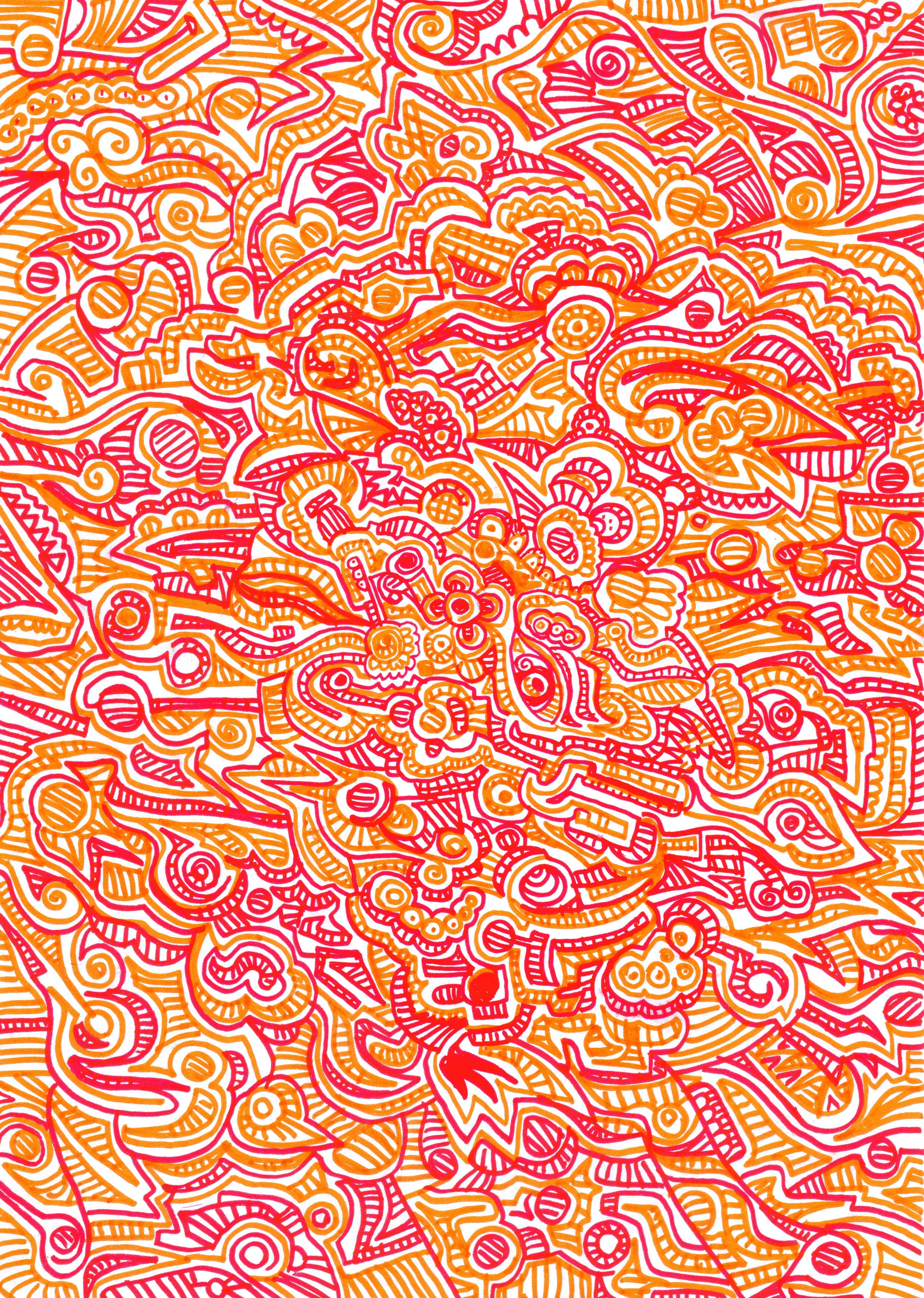 vibrant abstract doodle art