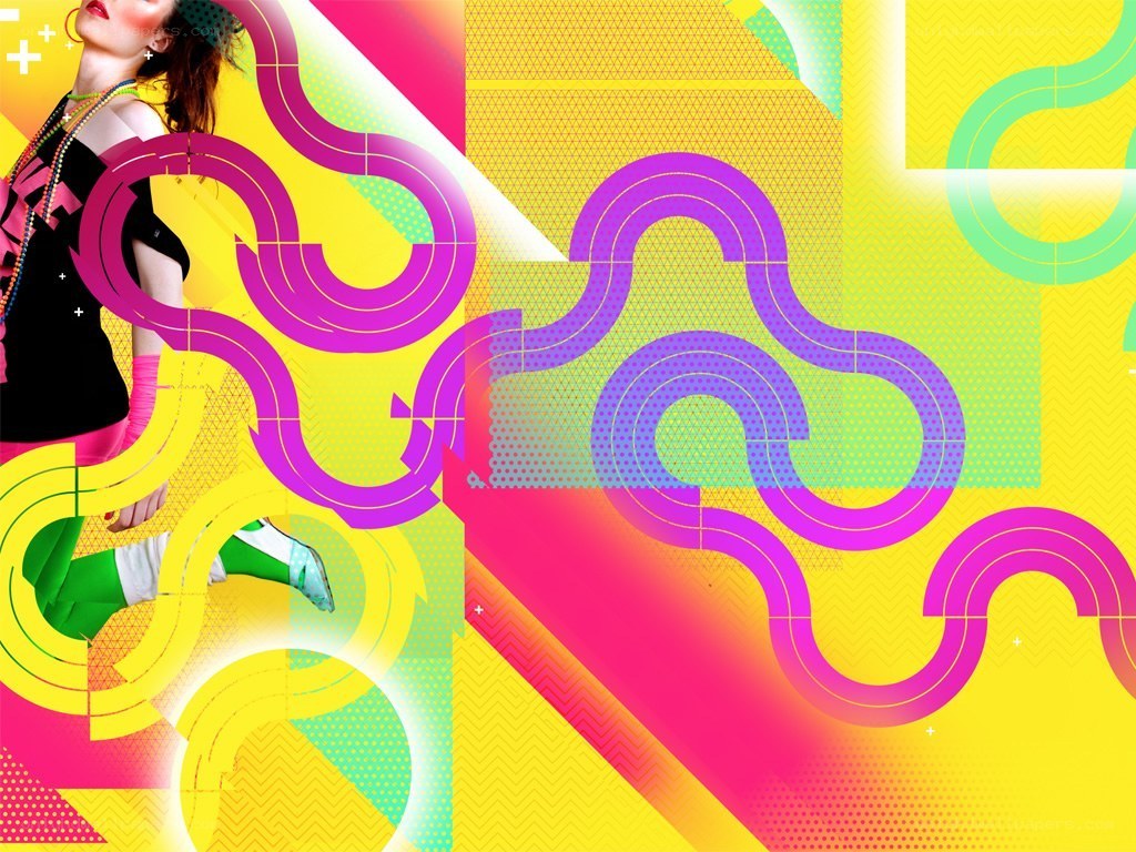 vibrant abstract fashion collage