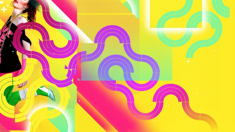 vibrant abstract fashion collage