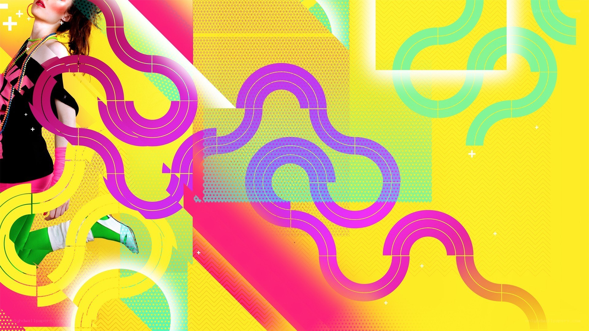 vibrant abstract fashion collage