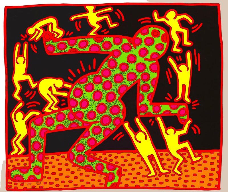 Vibrant abstract figure art