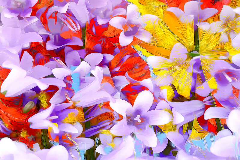 Vibrant abstract floral art