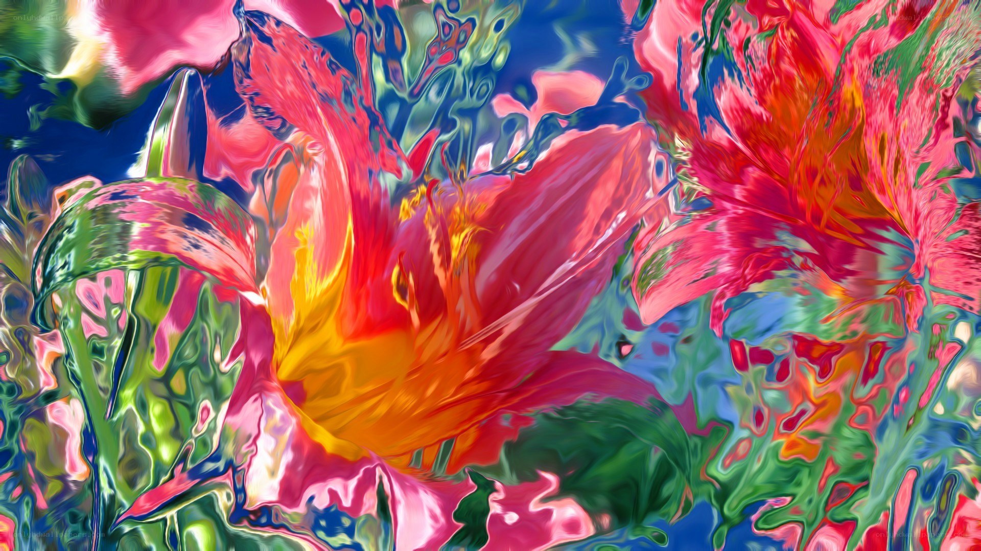 vibrant abstract floral art