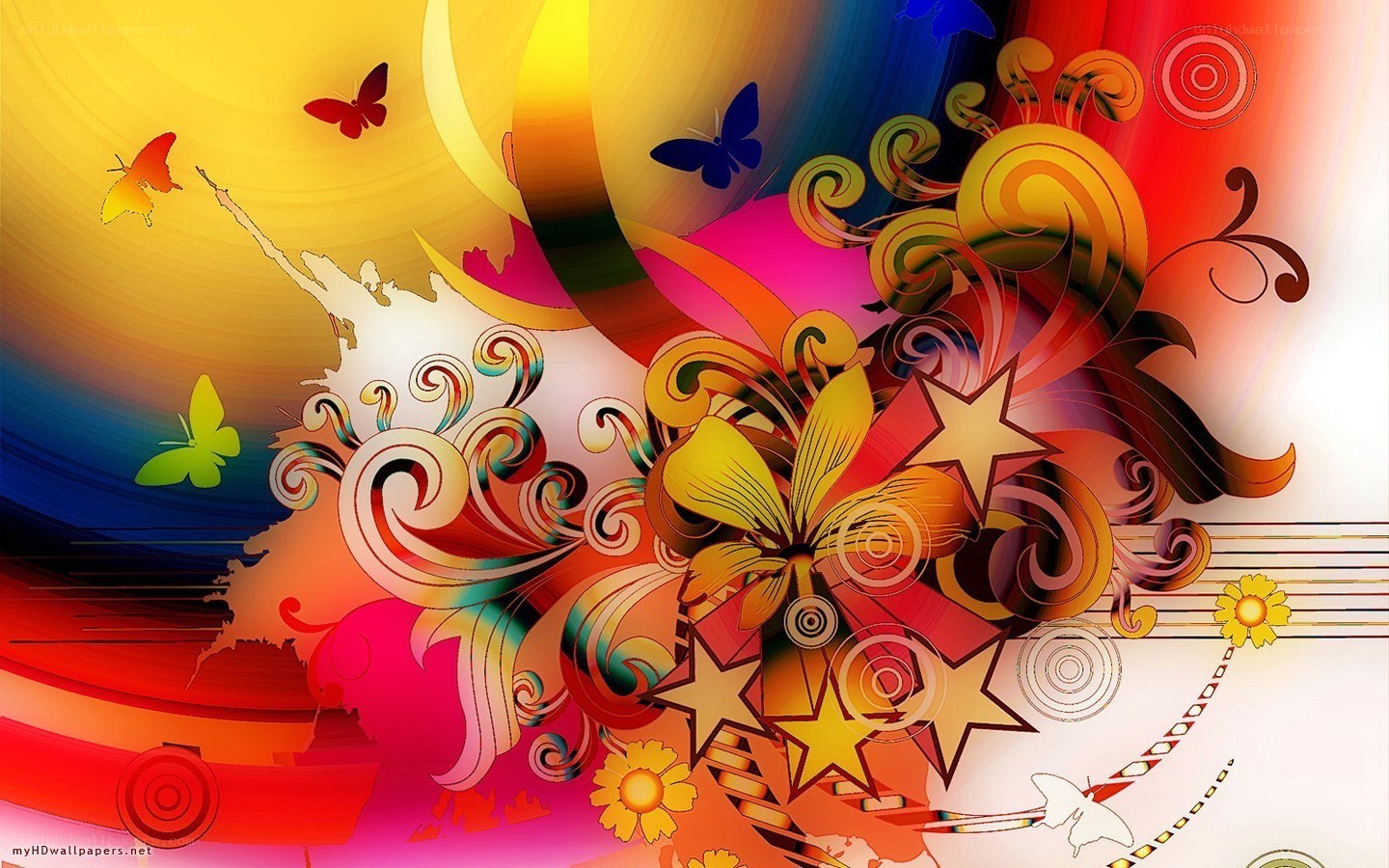 vibrant abstract floral design
