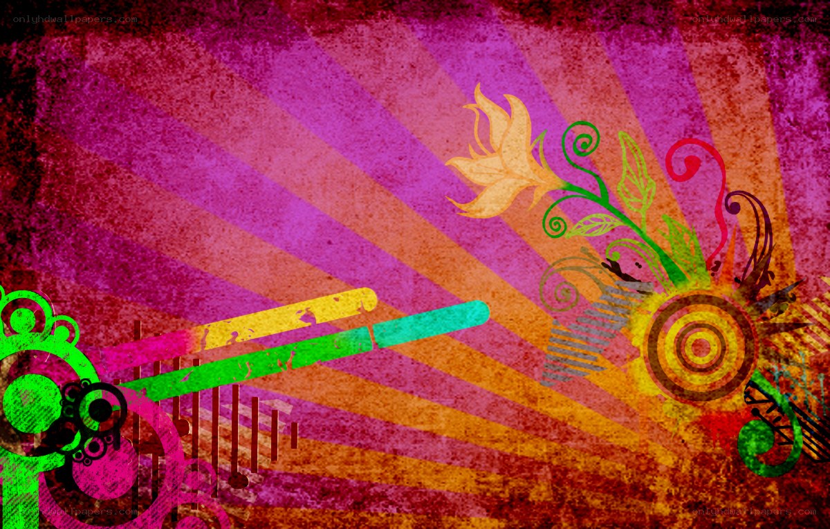 vibrant abstract floral design