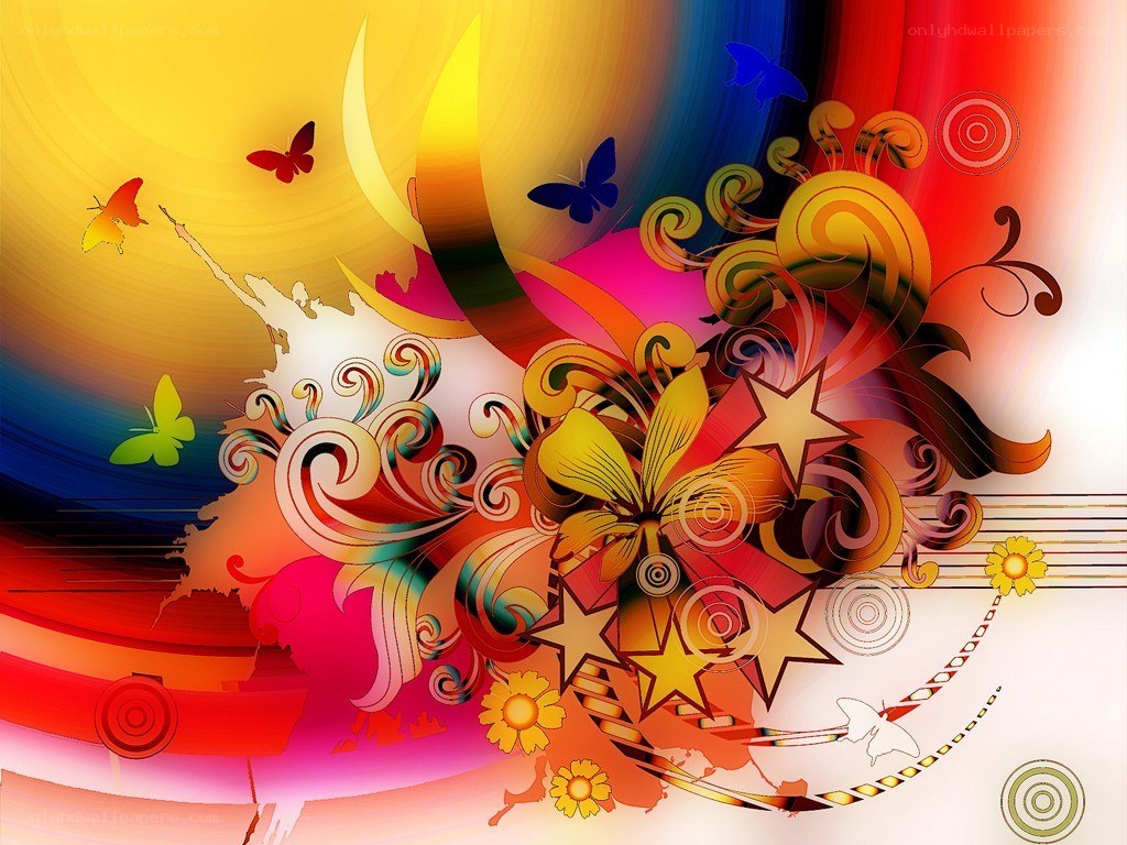 vibrant abstract floral design