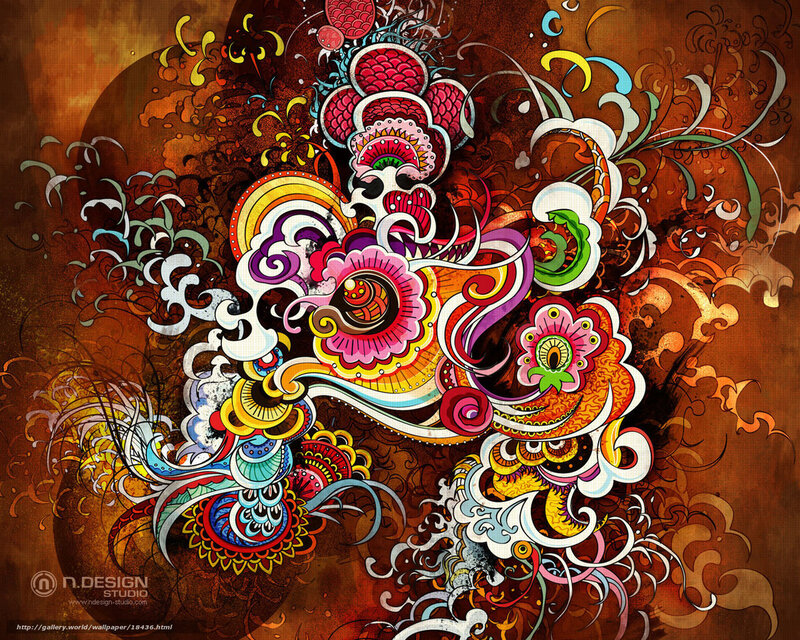 vibrant abstract floral design