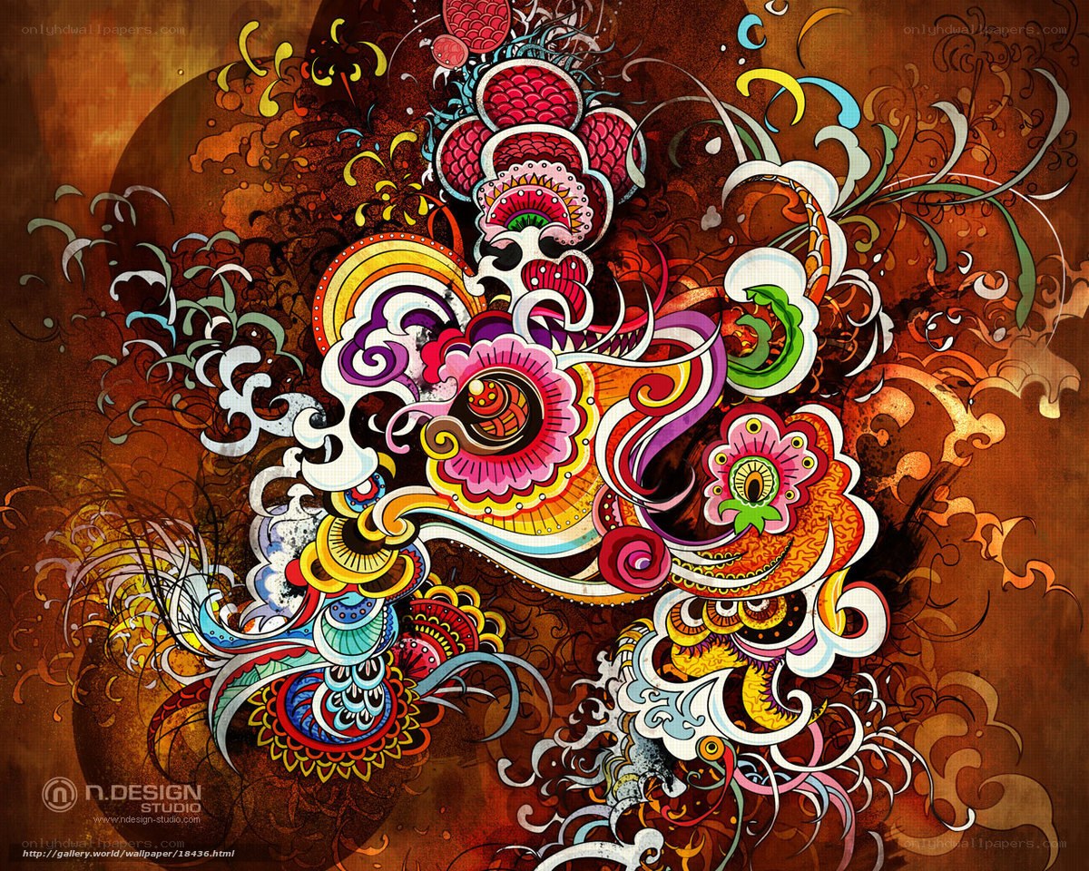 vibrant abstract floral design