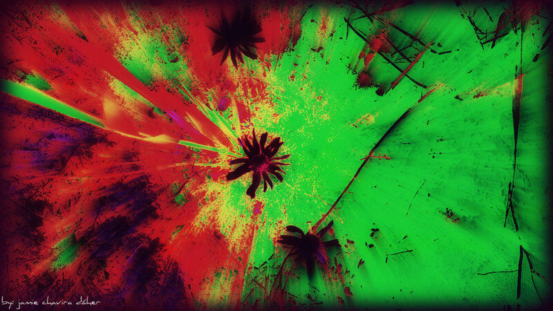 vibrant abstract floral explosion