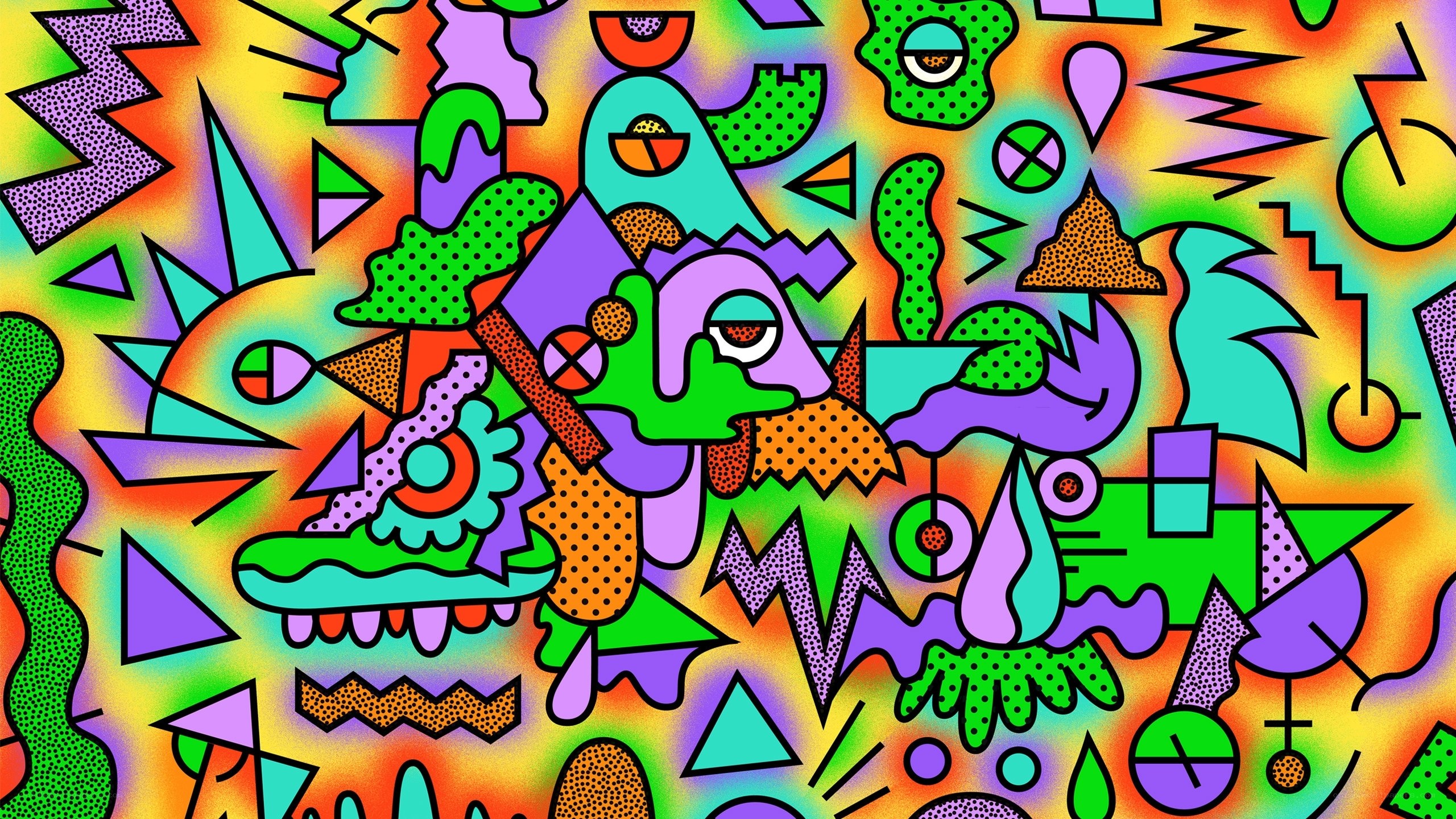 vibrant abstract geometric art