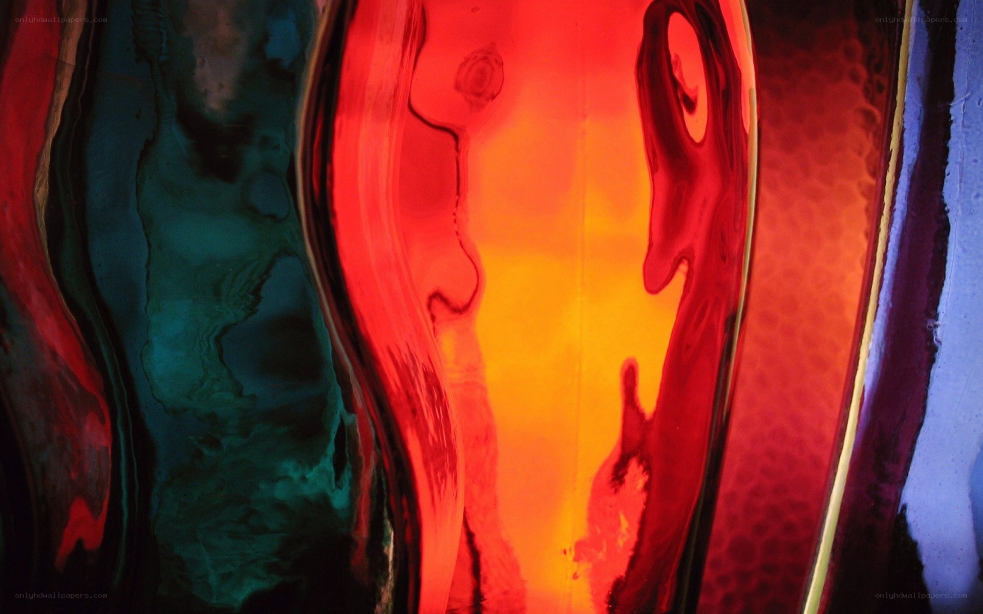vibrant abstract glass art