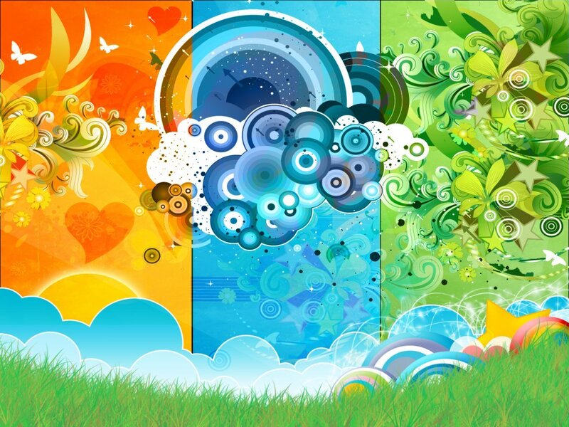 vibrant abstract nature collage