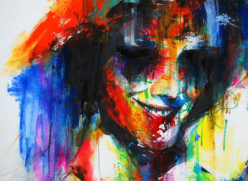 vibrant abstract portrait