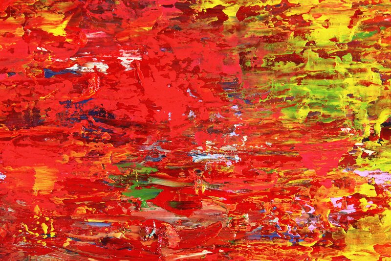Vibrant abstract red and yellow painting