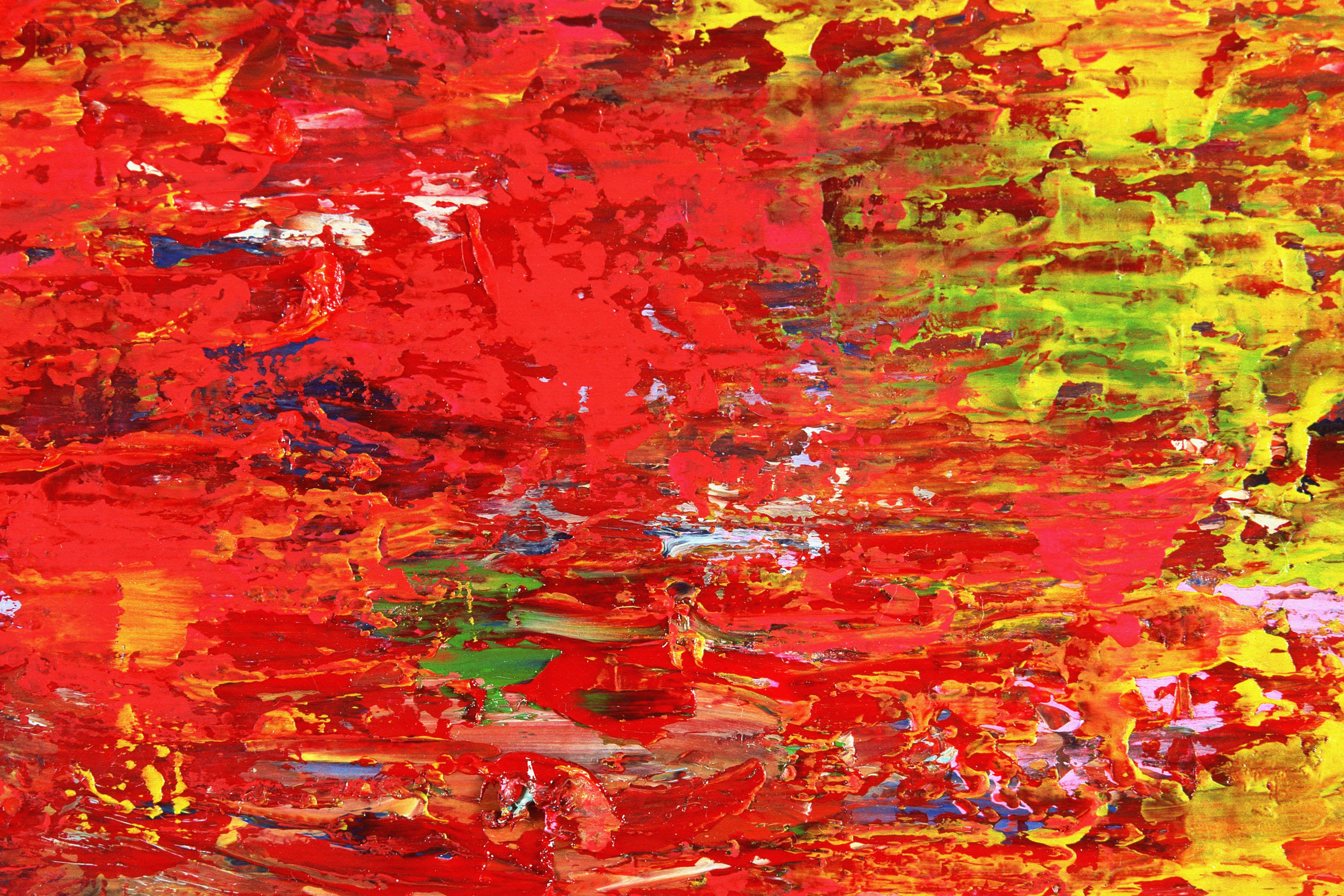Vibrant abstract red and yellow painting
