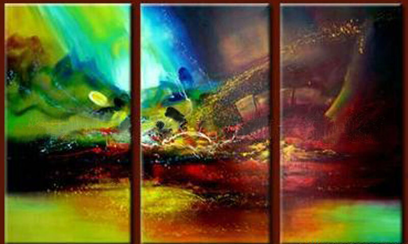 vibrant abstract triptych