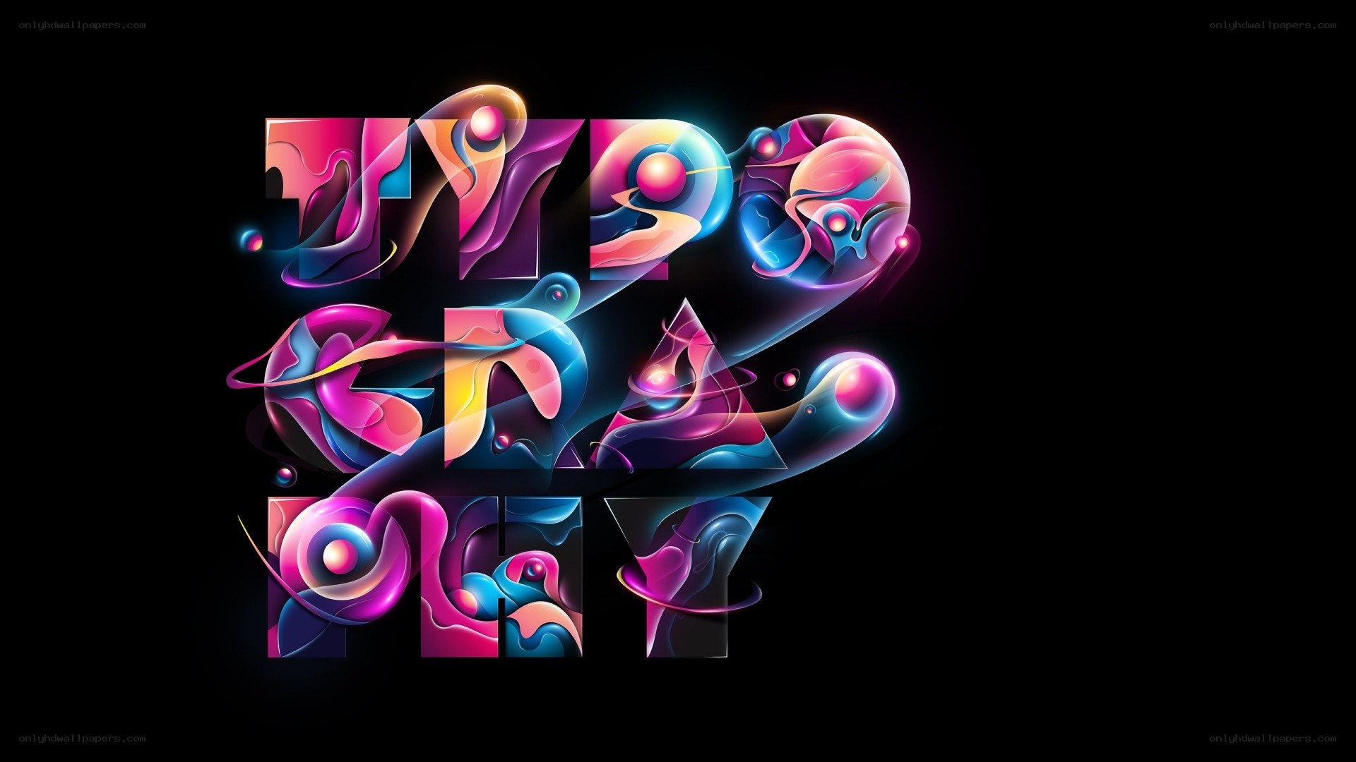 vibrant abstract typography art