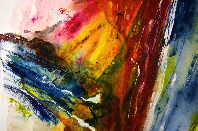 vibrant abstract watercolor painting