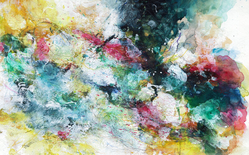 Vibrant abstract watercolor painting