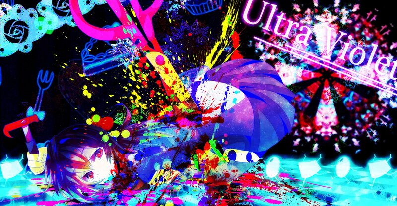 Vibrant anime art with splashes