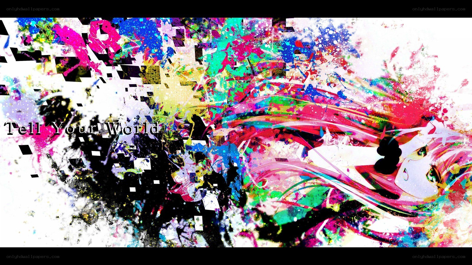vibrant anime art with text
