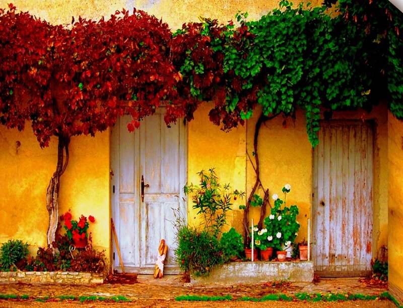vibrant autumn doorway