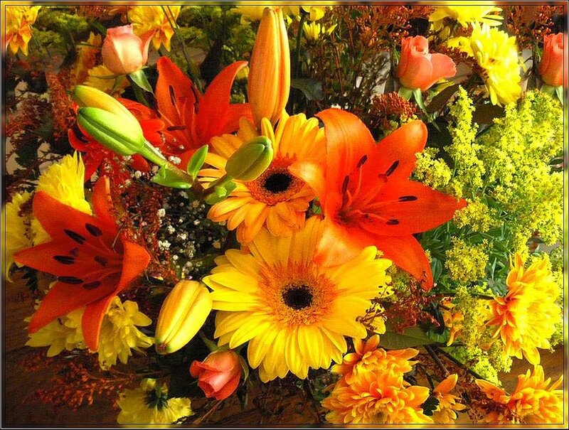 vibrant autumn flower bouquet