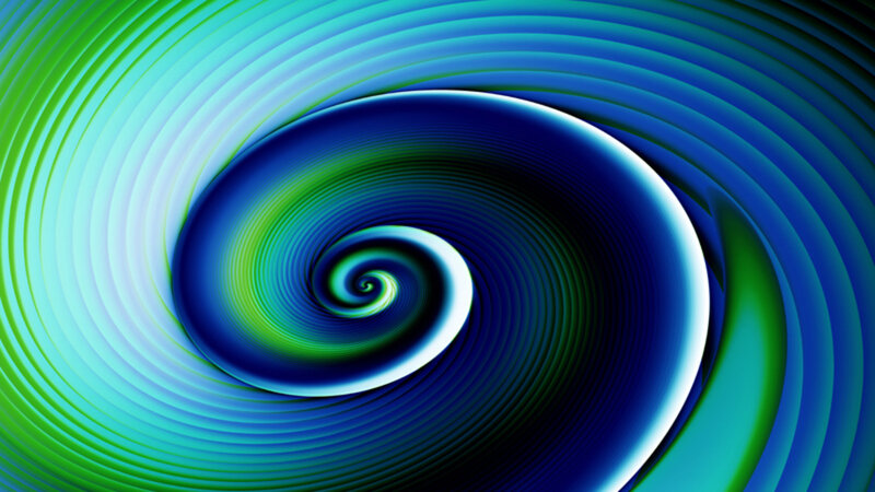 vibrant blue and green spiral