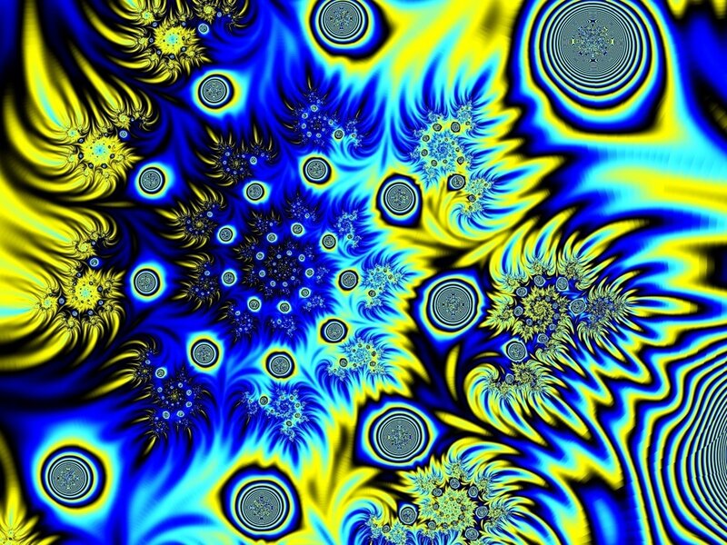 vibrant blue and yellow fractal