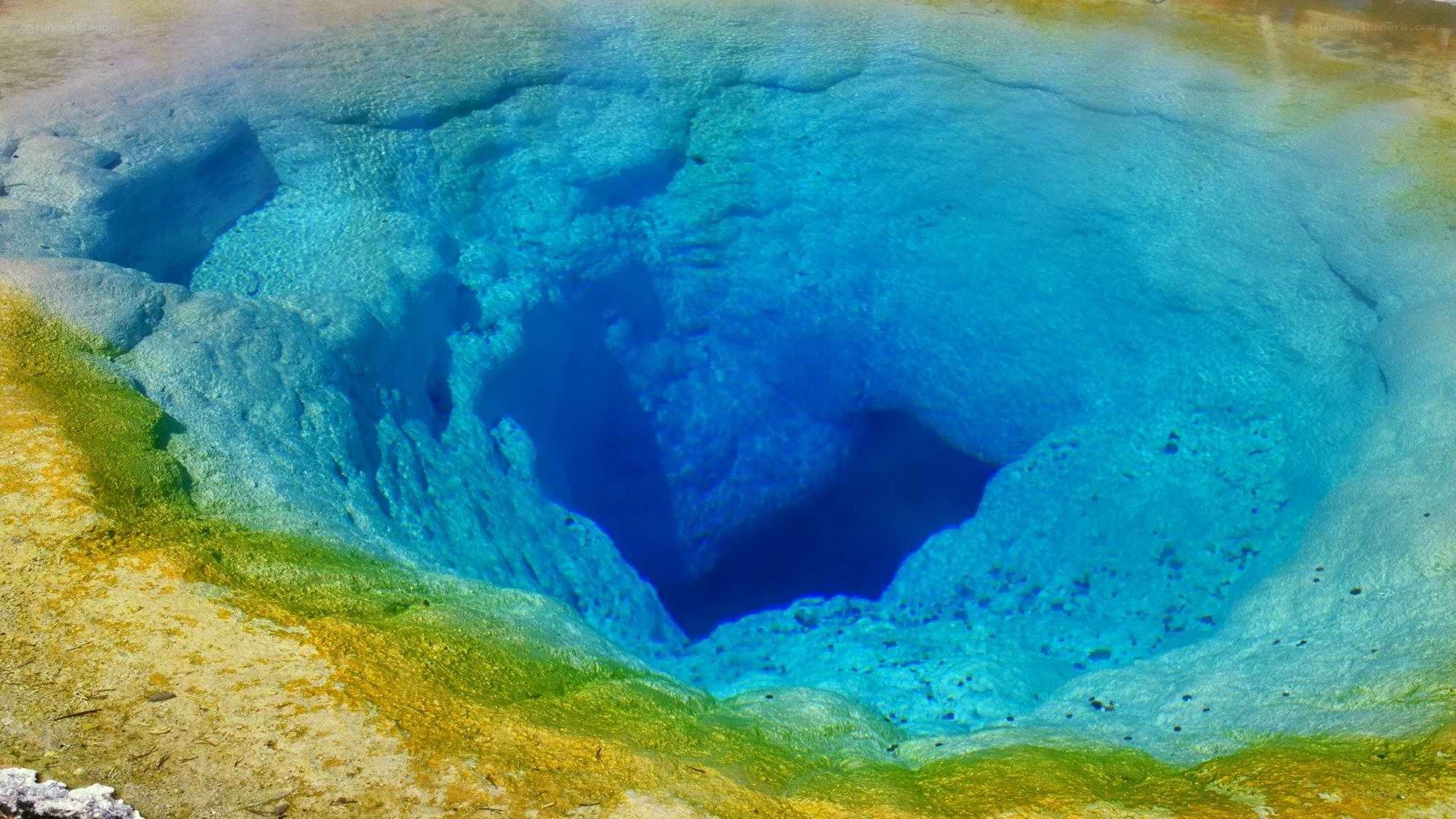 vibrant blue thermal pool