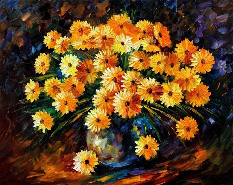 Vibrant bouquet of daisies