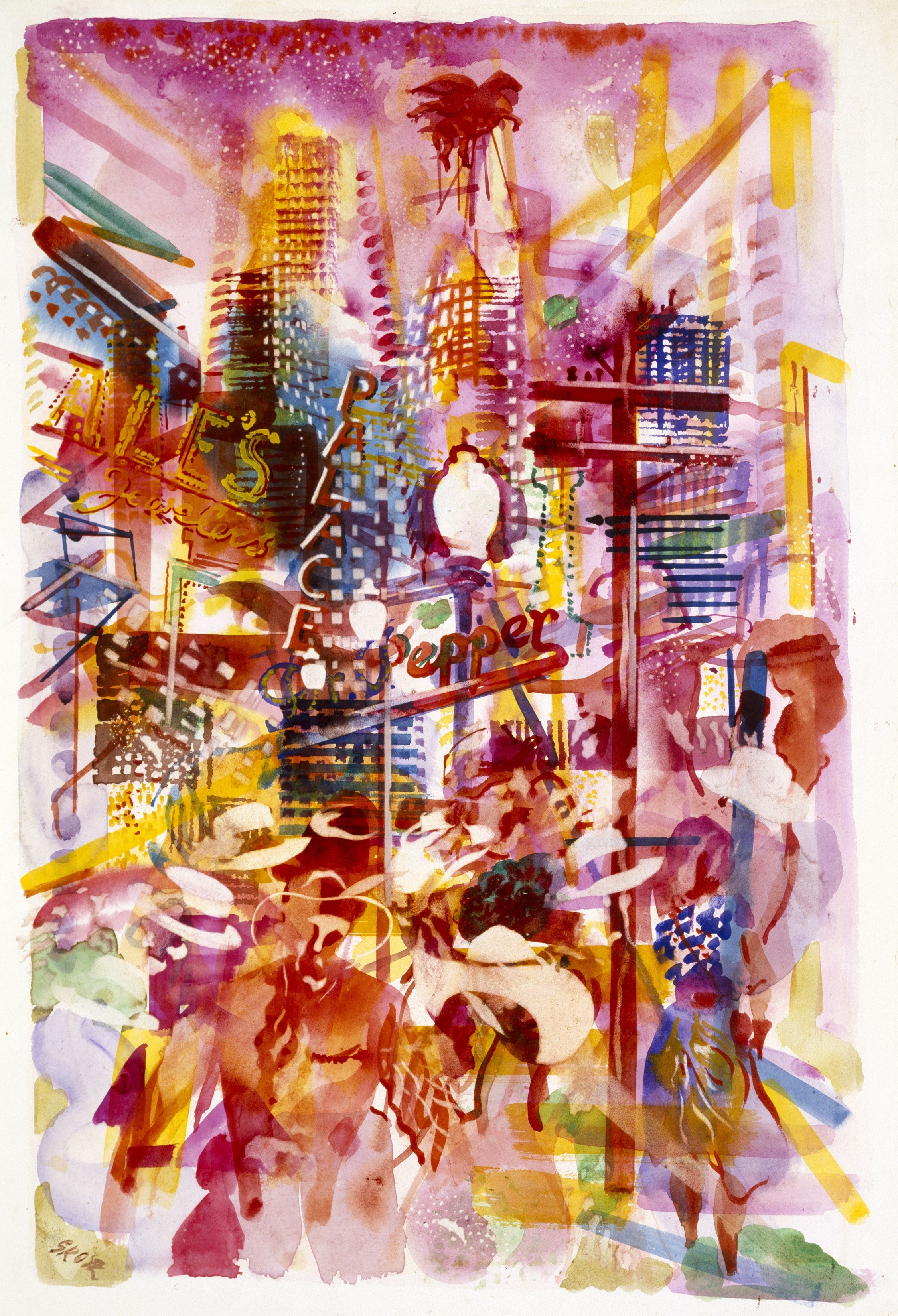 Vibrant city street scene
