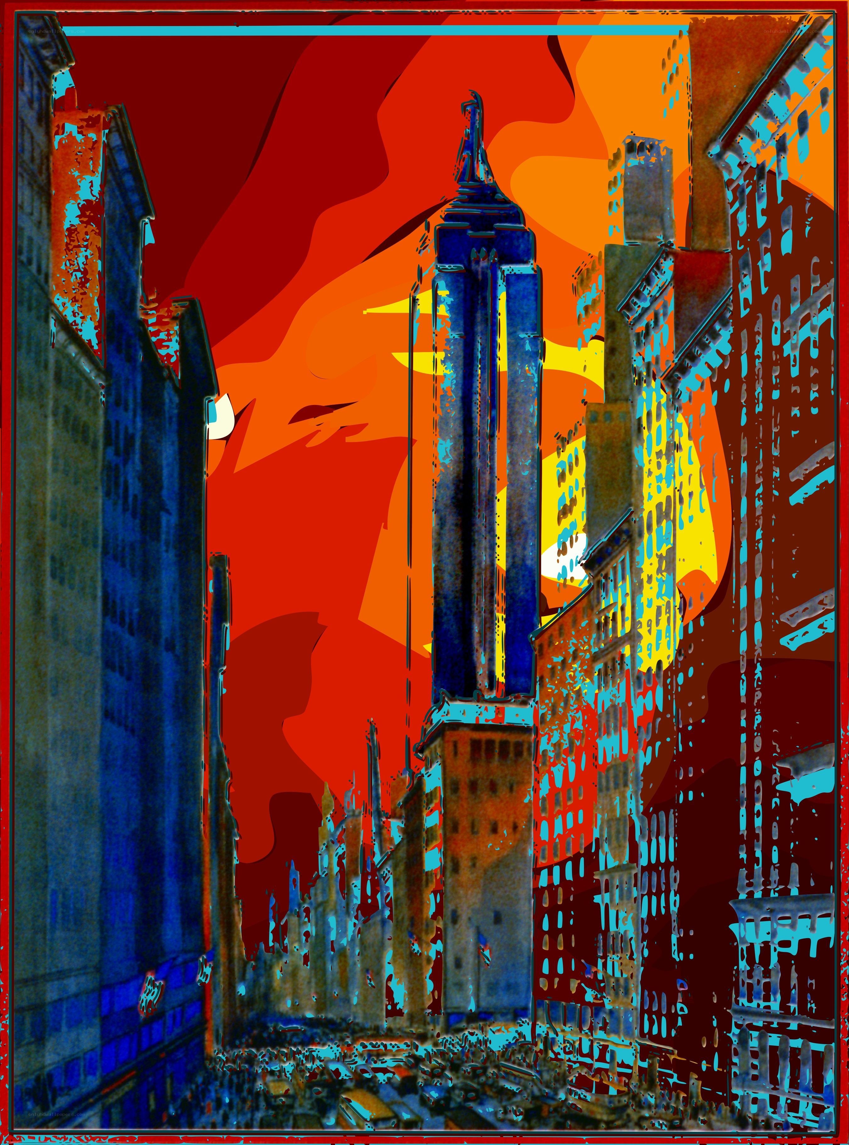 Vibrant cityscape at sunset