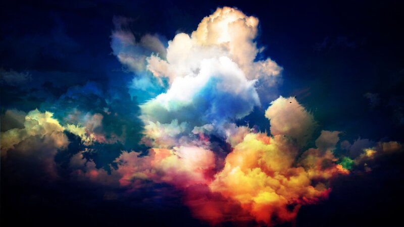 vibrant clouds at dusk