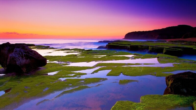 vibrant coastal sunset
