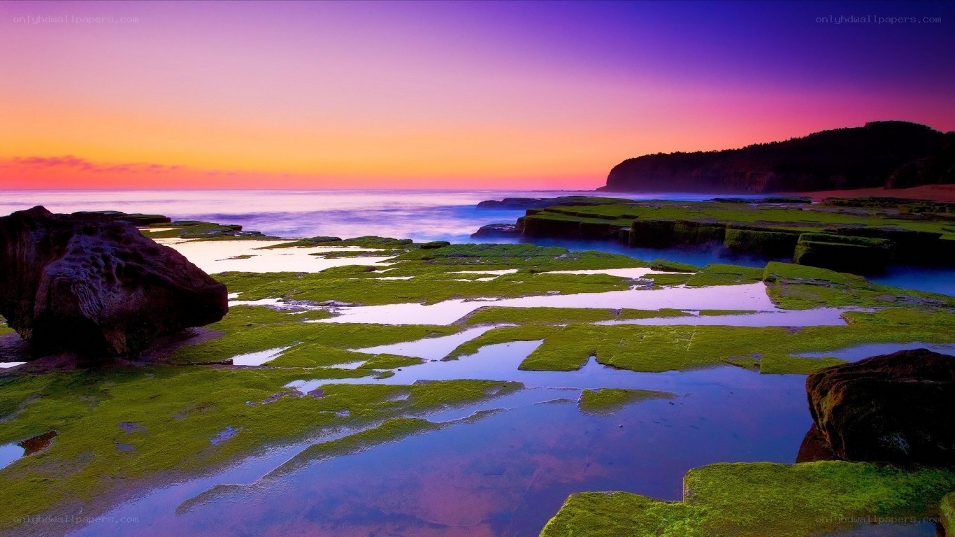 vibrant coastal sunset