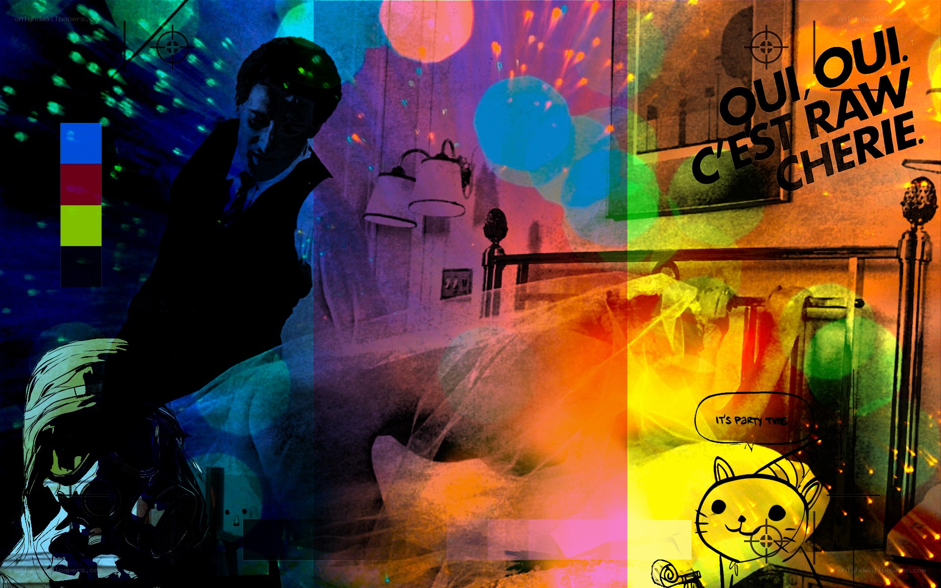 vibrant collage with text