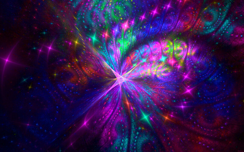 vibrant cosmic fractal explosion