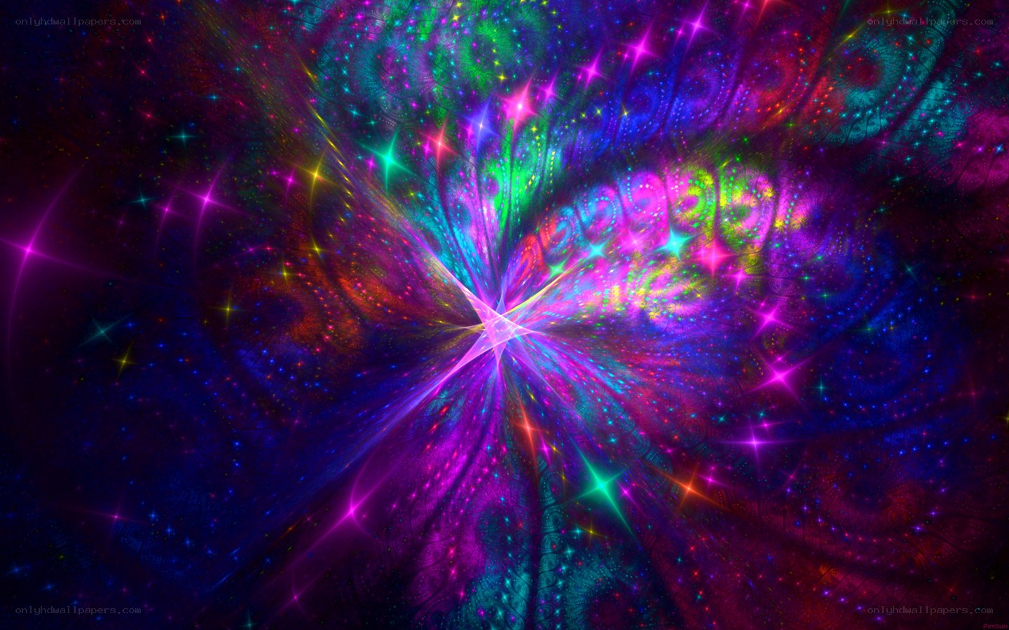 vibrant cosmic fractal explosion